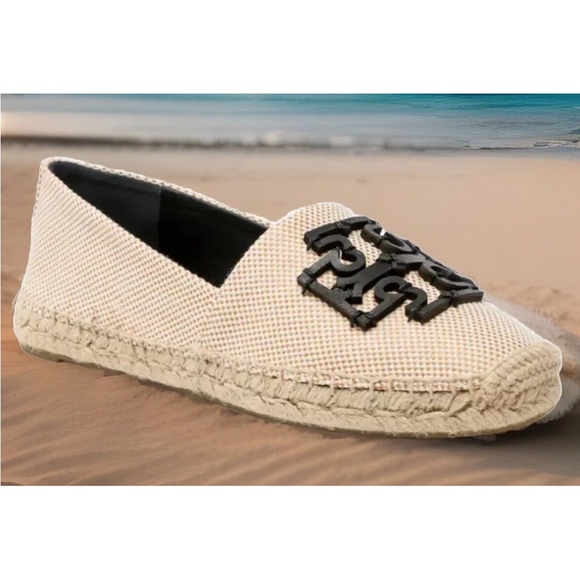 Tory Burch Black and Beige Espadrilles size 8.5 - Picture 7 of 13